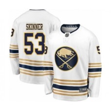 Men Buffalo Sabres #53 Jeff Skinner Fanatics Branded White 50th Season Breakaway Hockey Stitched Jersey