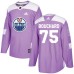 Men Adidas Edmonton Oilers #75 Evan Bouchard Authentic Purple Fights Cancer Practice NHL Jersey