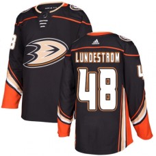 Men Adidas Anaheim Ducks #48 Isac Lundestrom Authentic Black Home NHL Jersey