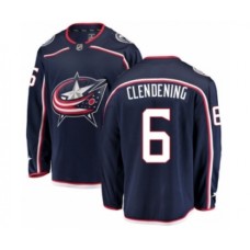 Men Columbus Blue Jackets #6 Adam Clendening Authentic Navy Blue Home Fanatics Branded Breakaway NHL Jersey