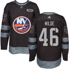 Men Adidas New York Islanders #46 Bode Wilde Authentic Black 1917-2017 100th Anniversary NHL Jersey