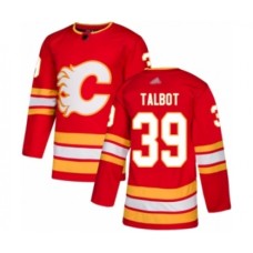 Men Calgary Flames #39 Cam Talbot Authentic Red Alternate Hockey Stitched Jersey