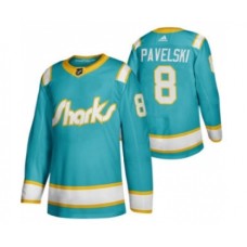 Men San Jose Sharks #8 Joe Pavelski 2020 Throwback Authentic Player Hockey Stitched Jersey