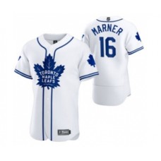 Men Toronto Maple Leafs #16 Mitchell Marner 2020 Hockey x Baseball Crossover Edition Stitched Jersey White