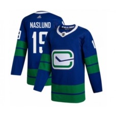 Men Vancouver Canucks #19 Markus Naslund Authentic Royal Blue Alternate Hockey Stitched Jersey