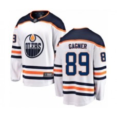 Men Edmonton Oilers #89 Sam Gagner Authentic White Away Fanatics Branded Breakaway Hockey Stitched Jersey