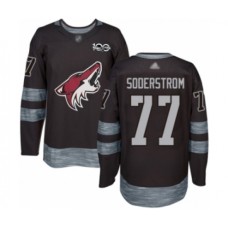 Men Arizona Coyotes #77 Victor Soderstrom Authentic Black 1917-2017 100th Anniversary Hockey Stitched Jersey