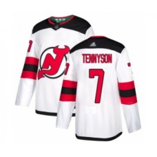 Men New Stitched Jersey Devils #7 Matt Tennyson Authentic White Away Hockey Stitched Jersey