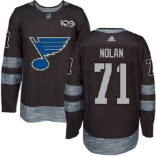 Men Adidas St. Louis Blues #71 Jordan Nolan Authentic Black 1917-2017 100th Anniversary NHL Jersey