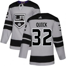 Men Adidas Los Angeles Kings #32 Jonathan Quick Premier Gray Alternate NHL Jersey