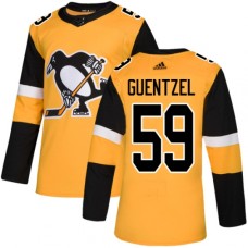 Men Adidas Pittsburgh Penguins #59 Jake Guentzel Authentic Gold Alternate NHL Jersey