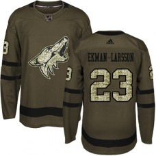 Men Adidas Arizona Coyotes #23 Oliver Ekman-Larsson Authentic Green Salute to Service NHL Jersey