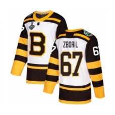 Men Boston Bruins #67 Jakub Zboril Authentic White Winter Classic 2019 Stanley Cup Final Bound Hockey Jersey