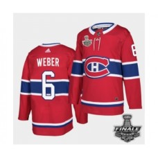 Men Adidas Canadiens #6 Shea Weber Red Road Authentic 2021 Stanley Cup Stitched Jersey