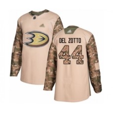 Men Anaheim Ducks #44 Michael Del Zotto Authentic Camo Veterans Day Practice Hockey Stitched Jersey