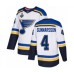 Men St. Louis Blues #4 Carl Gunnarsson Authentic White Away 2019 Stanley Cup Final Bound Hockey Jersey