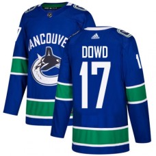 Men Adidas Vancouver Canucks #17 Nic Dowd Authentic Blue Home NHL Jersey