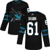 Men Adidas San Jose Sharks #61 Justin Braun Premier Black Alternate NHL Jersey