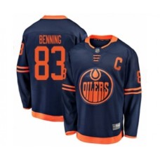 Men Edmonton Oilers #83 Matt Benning Authentic Navy Blue Alternate Fanatics Branded Breakaway Hockey Stitched Jersey