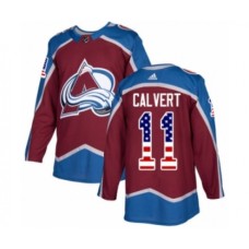 Men Adidas Colorado Avalanche #11 Matt Calvert Authentic Burgundy Red USA Flag Fashion NHL Jersey