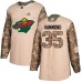 Men Adidas Minnesota Wild #35 Andrew Hammond Authentic Camo Veterans Day Practice NHL Jersey