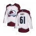 Men Adidas Colorado Avalanche #61 Martin Kaut Authentic White Away NHL Jersey