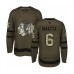 Men Chicago Blackhawks #6 Olli Maatta Authentic Green Salute to Service Hockey Stitched Jersey