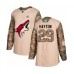 Men Arizona Coyotes #29 Barrett Hayton Authentic Camo Veterans Day Practice Hockey Stitched Jersey