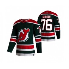 Men New Stitched Jersey Devils #76 P.K. Subban Green 2020-21 Reverse Retro Alternate Hockey Stitched Jersey