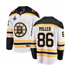 Men Boston Bruins #86 Kevan Miller Authentic White Away Fanatics Branded Breakaway 2019 Stanley Cup Final Bound Hockey Jersey