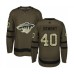 Men Minnesota Wild #40 Gabriel Dumont Authentic Green Salute to Service Hockey Stitched Jersey