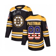 Men Boston Bruins #88 David Pastrnak Authentic Black USA Flag Fashion 2019 Stanley Cup Final Bound Hockey Jersey