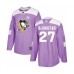 Men Pittsburgh Penguins #27 Nick Bjugstad Authentic Purple Fights Cancer Practice Hockey Stitched Jersey