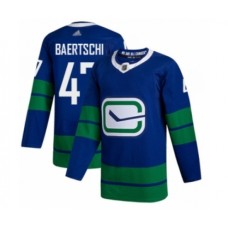 Men Vancouver Canucks #47 Sven Baertschi Authentic Royal Blue Alternate Hockey Stitched Jersey