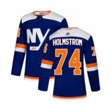 Men New York Islanders #74 Simon Holmstrom Authentic Blue Alternate Hockey Stitched Jersey