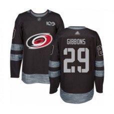 Men Carolina Hurricanes #29 Brian Gibbons Authentic Black 1917-2017 100th Anniversary Hockey Stitched Jersey