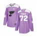 Men St. Louis Blues #72 Justin Faulk Authentic Purple Fights Cancer Practice Hockey Stitched Jersey