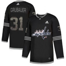 Men Adidas Washington Capitals #31 Philipp Grubauer Black 1 Authentic Classic Stitched NHL Jersey