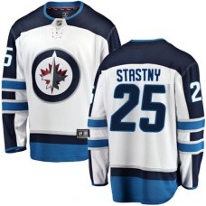 Men Winnipeg Jets #25 Paul Stastny Fanatics Branded White Away Breakaway NHL Jersey