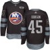 Men Adidas New York Islanders #45 Noah Dobson Authentic Black 1917-2017 100th Anniversary NHL Jersey