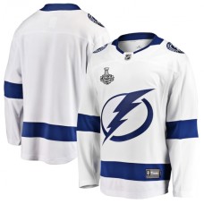 Men Tampa Bay Lightning Fanatics Branded White Blank 2020 Stanley Cup Final Bound Away Breakaway Stitched Jersey