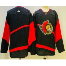 Men Ottawa Senators Blank Black 2022 Reverse Retro Authentic Stitched Jersey