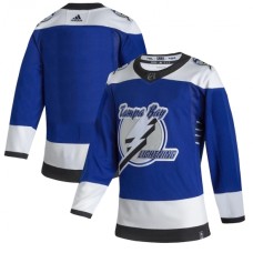 Men Tampa Bay Lightning adidas Blank Blue 2020-21 Reverse Retro Authentic Stitched Jersey