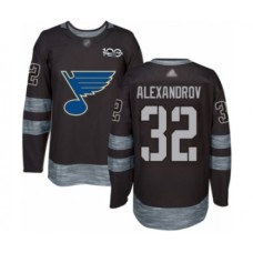 Men St. Louis Blues #32 Nikita Alexandrov Authentic Black 1917-2017 100th Anniversary Hockey Stitched Jersey