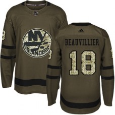 Men Adidas New York Islanders #18 Anthony Beauvillier Authentic Green Salute to Service NHL Jersey