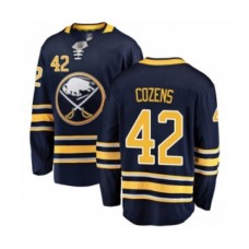 Men Buffalo Sabres #42 Dylan Cozens Fanatics Branded Navy Blue Home Breakaway Hockey Stitched Jersey