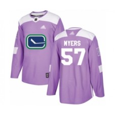 Men Vancouver Canucks #57 Tyler Myers Authentic Purple Fights Cancer Practice Hockey Stitched Jersey