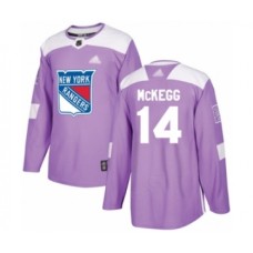 Men New York Rangers #14 Greg McKegg Authentic Purple Fights Cancer Practice Hockey Stitched Jersey