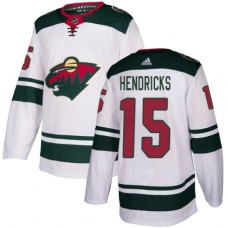 Men Adidas Minnesota Wild #15 Matt Hendricks Authentic White Away NHL Jersey