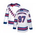 Men New York Rangers #97 Matthew Robertson Authentic White Away Hockey Stitched Jersey